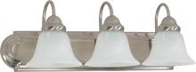 NUVO 60/6075 - Ballerina - 3 Light - 24" - Vanity - with Alabaster Glass Bell Shades; Color retail packaging