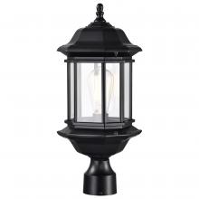 NUVO 60/6115 - Hopkins Outdoor Collection 18.5 inch Large Post Light Pole Lantern; Matte Black Finish with Clear