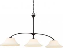NUVO 60/6308 - Fawn - 3 Light Island Pendant with Satin White Glass - Mahogany Bronze Finish
