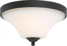 NUVO 60/6311 - Fawn - 2 Light Flush Mount with Satin White Glass - Mahogany Bronze Finish