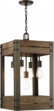 NUVO 60/6426 - Winchester - 5 Light Pendant with Aged Wood - Bronze Finish