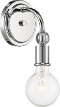 NUVO 60/6561 - Bounce - 1 Light Wall Sconce with Crystal Accent - Polished Nickel Finish