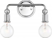 NUVO 60/6562 - Bounce - 2 Light Vanity with Crystal Accent - Polished Nickel Finish