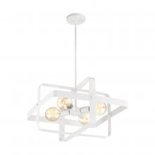 NUVO 60/6722 - Prana - 4 Light Pendant - White Finish