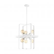 NUVO 60/6723 - Prana - 6 Light Foyer Pendant - White Finish