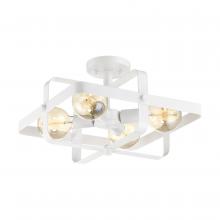 NUVO 60/6724 - Prana - 4 Light Flush Mount - White Finish