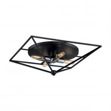 NUVO 60/7007 - Legend - 4 Light Flush Mount with- Black and Polished Nickel Finish