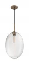 NUVO 60/7018 - Aria - 1 Light Pendant with Seeded Glass - Burnished Brass Finish