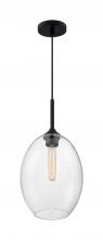 NUVO 60/7027 - Aria - 1 Light Pendant with Seeded Glass - Matte Black Finish