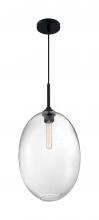 NUVO 60/7028 - Aria - 1 Light Pendant with Seeded Glass - Matte Black Finish