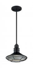 NUVO 60/7033 - Blue Harbor - 1 Light Pendant with- Black and Silver & Black Accents Finish