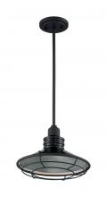 NUVO 60/7034 - Blue Harbor - 1 Light Pendant with- Black and Silver & Black Accents Finish