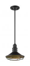 NUVO 60/7043 - Blue Harbor - 1 Light Pendant with- Dark Bronze and Gold Finish