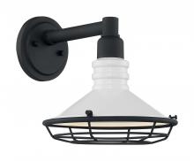 NUVO 60/7051 - Blue Harbor - 1 Light Sconce with- Gloss White and Textured Black Finish