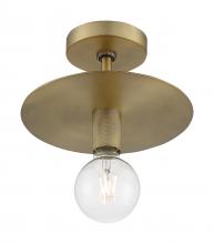 NUVO 60/7244 - Bizet - 1 Light Semi-Flush with- Vintage Brass Finish
