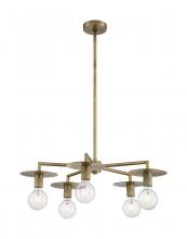 NUVO 60/7245 - Bizet - 5 Light Chandelier with- Vintage Brass Finish
