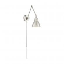 NUVO 60/7365 - Fulton Swing Arm Lamp; Polished Nickel with Switch