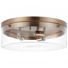 NUVO 60/7538 - Intersection; Large Flush Mount Fixture; Burnished Brass with Clear Glass