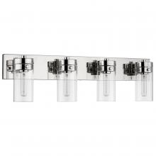 NUVO 60/7634 - Intersection; 4 Light; Vanity; Polished Nickel with Clear Glass