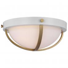 NUVO 60/7662 - Lincoln; 2 Light Large Flush Mount; Medium Base; 60 Watt; Matte White Finish; White Opal Glass