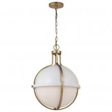 NUVO 60/7665 - Lincoln; 1 Light Large Pendant; Medium Base; 60 Watt; Matte White Finish; White Opal Glass