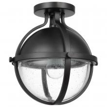 NUVO 60/7673 - Lincoln; 1 Light Semi Flush Mount; Medium Base; 60 Watt; Matte Black Finish; Clear Seeded Glass