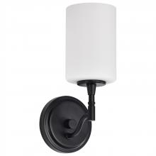 NUVO 60/8211 - Liam; 1 Light Vanity; Matte Black; White Opal Glass