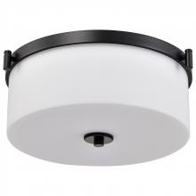 NUVO 60/8217 - Liam; 3 Light Flush Mount; Matte Black; White Opal Glass