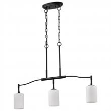 NUVO 60/8218 - Liam; 3 Light Island Pendant; Matte Black; White Opal Glass