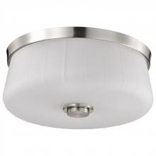 NUVO 60/8220 - Lune; 3 Light Flush Mount; Brushed Nickel Finish; Etched White Glass