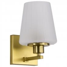NUVO 60/8231 - Lune; 1 Light Vanity; Vintage Brass Finish; Etched White Glass