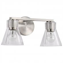 NUVO 60/8332 - Gianna; 2 Light Vanity; Brushed Nickel Finish; Clear Glass