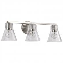 NUVO 60/8333 - Gianna; 3 Light Vanity; Brushed Nickel Finish; Clear Glass