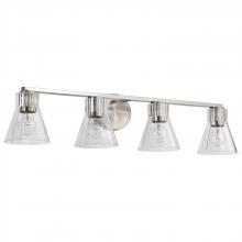 NUVO 60/8334 - Gianna; 4 Light Vanity; Brushed Nickel Finish; Clear Glass