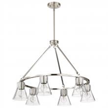 NUVO 60/8335 - Gianna; 6 Light Chandelier; Brushed Nickel Finish; Clear Glass