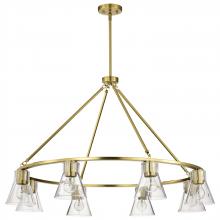 NUVO 60/8346 - Gianna; 8 Light Chandelier; Vintage Brass Finish; Clear Glass