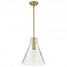NUVO 60/8348 - Gianna; 1 Light Medium Pendant; Vintage Brass Finish; Clear Glass