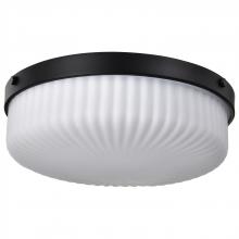 NUVO 60/8648 - Solara; Flush Mount; Matte Black Finish; Frosted Ribbed Glass