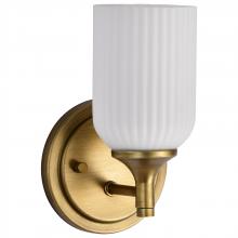 NUVO 60/8661 - Solara; 1 Light Wall Sconce; Natural Brass Finish; Frosted Ribbed Glass