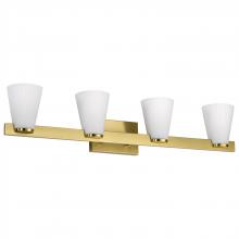 NUVO 60/8734 - Royale; 4 Light Vanity; Brushed Nickel Finish; Ribbed White Glass