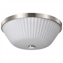 NUVO 60/8735 - Royale; 3 Light Flush Mount; Brushed Nickel Finish; Ribbed White Glass