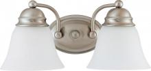 NUVO 62/1122 - 2 Light - Empire LED 15" Vanity Wall Fixture - Brushed Nickel Finish - Frosted Glass - Lamps
