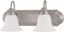 NUVO 62/1124 - 2 Light - Ballerina LED 18" Vanity Wall Fixture - Brushed Nickel Finish - Frosted Glass - Lamps