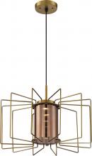 NUVO 62/1352 - Wired - LED Pendant with Copper Glass - Vintage Brass Finish