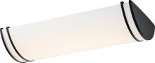 NUVO 62/1439 - Glamour LED - 25" - Linear Flush with White Acrylic Lens - Black Finish
