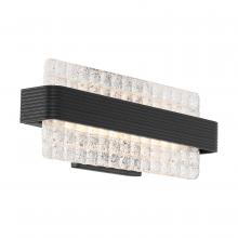 NUVO 62/1482 - Ceres - 12 Watt LED Vanity - with Ice Cube Glass - Matte Black Finish