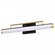 NUVO 62/1538 - Solano Medium Vanity; LED; Black and Brushed Brass Finish; White Acrylic Lens