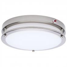 NUVO 62/1890 - Glamour; 13 Inch LED Flush Mount; Emergency Battery; CCT Selectable; Brushed Nickel Finish