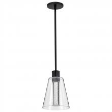 NUVO 62/2171 - Aura; 7 Inch LED Pendant; Matte Black; K9 Bubble Crystal; 3000K CCT