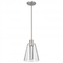 NUVO 62/2191 - Aura; 7 Inch LED Pendant; Brushed Nickel; K9 Bubble Crystal; 3000K CCT